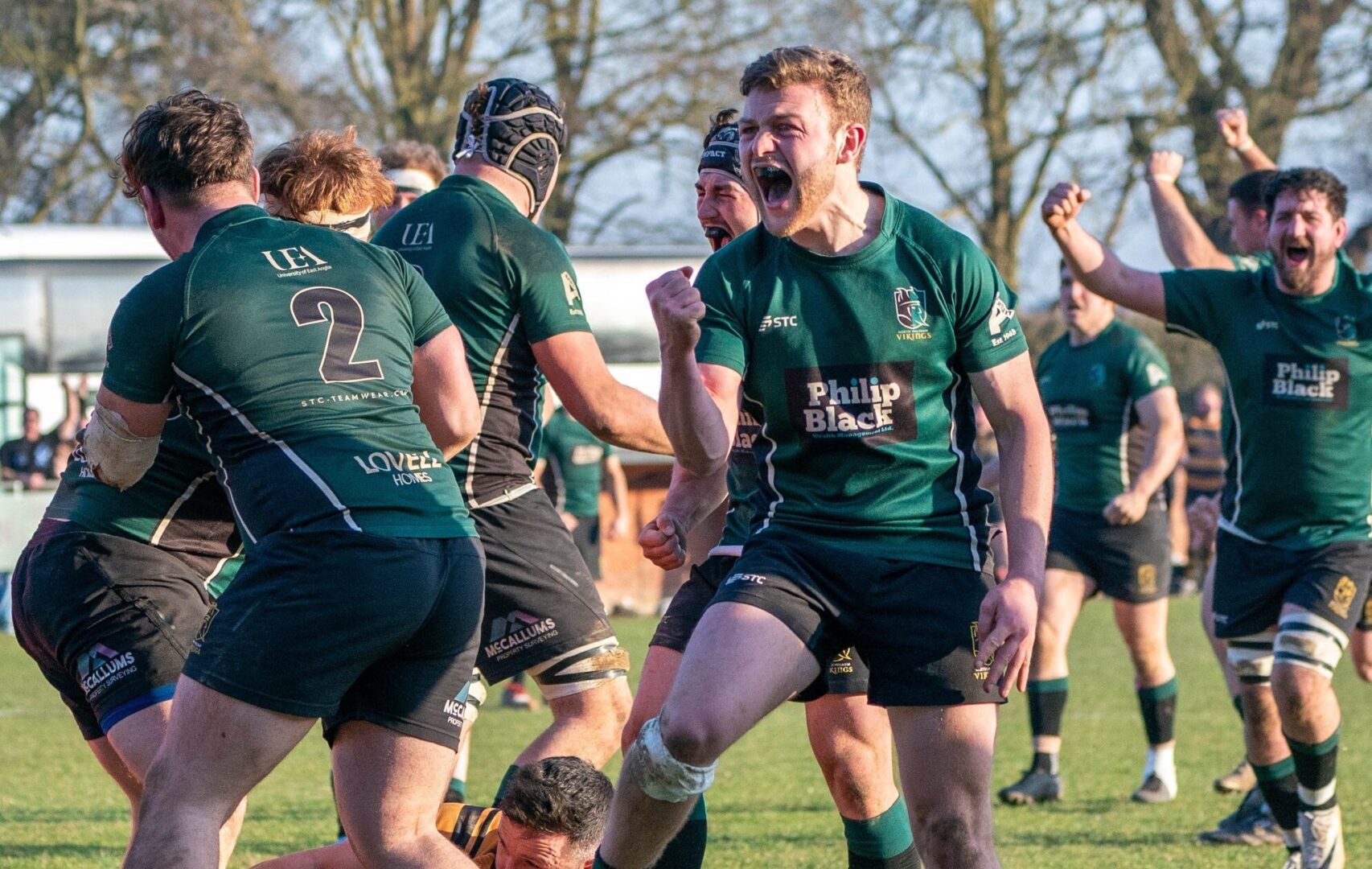 North Walsham Rugby Club team celebrating